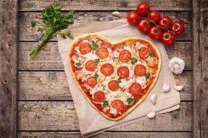 Heart shaped pizza