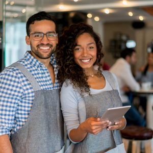 restaurant owners with ipad